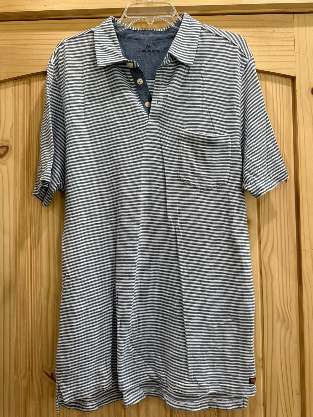 The Normal Brand Striped Mens Polo Shirt with Pocket